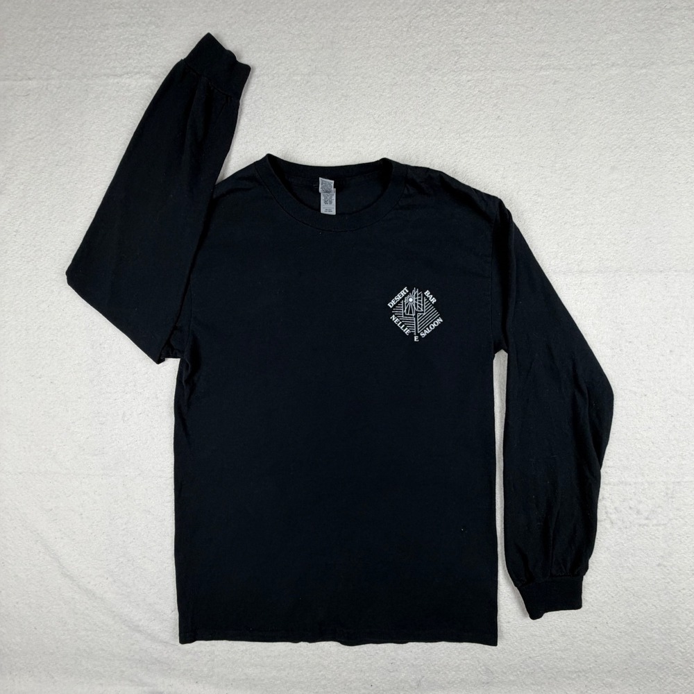 Gildan Desert Bar Nellie E Saloon Long Sleeve Shirt Black Small Arizona Graphic